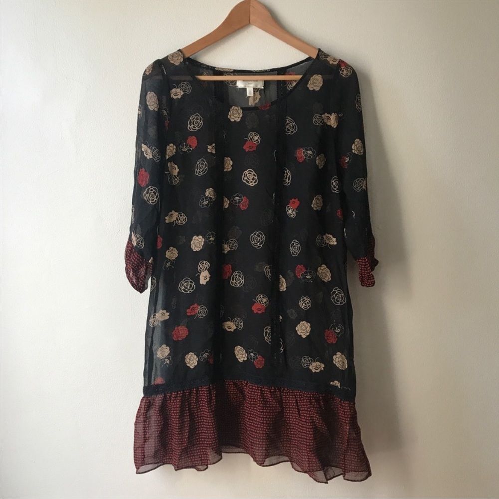 Moulinette Soeurs Anthropologie Silk Floral Dress size XS